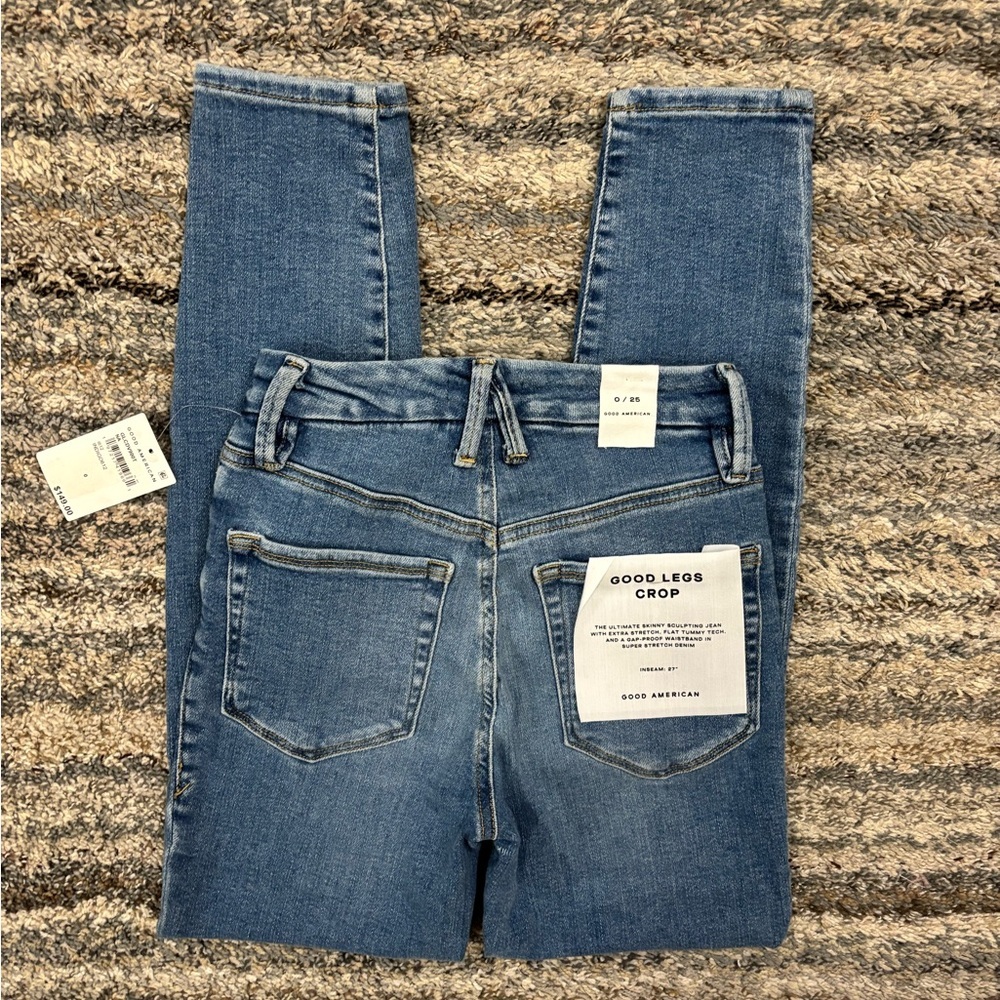 Good American Good Legs Crop Skinny Jeans Sz 0/25 NWT | Good American Skinny - - Picture 12 of 13